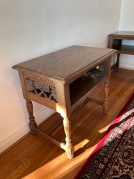 Vintage Jacobean Revival Style ,carved Oak Side Table Jamestown Lounge Co' Feudal Oak ?  (2 Of 2 L)