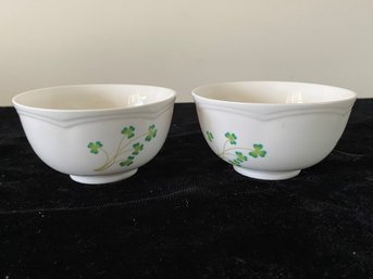 Shamrock Belleek 2 Piece Bowl Set