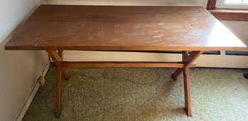 Two Board Sawbuck Trestle Table