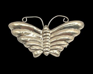 Vintage Sterling Silver Moth Brooch