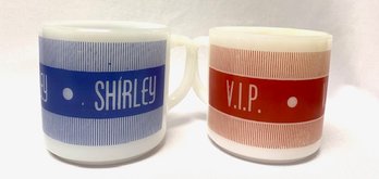 Pairing Of Vintage Milk Glass Coffee Mugs By Federal Glass