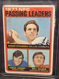 1972 Topps Passing Leaders - Staubach - Landry - Kilmer - K