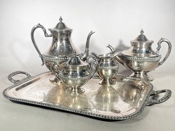 A Vintage Silver On Copper Tea And Coffee Service