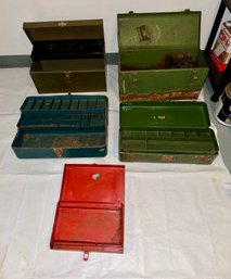 Lot Of Assorted Metal Vintage Tool Boxes