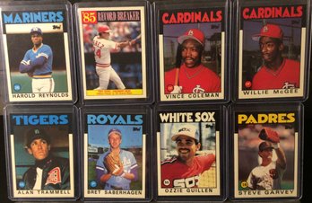 Lot Of (8) 1986 Topps Tiffany Cards