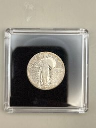 1928-S Standing Liberty Silver Quarter In Plastic Case