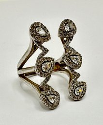 Sterling Silver &  Cubic Zirconia Ring, Marked 925, Size 6.25, Purchased At Neiman Marcus
