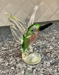 Beautiful MURANO Glass Hummingbird Statue