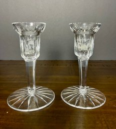 Pair Of Vintage Waterford Crystal 'Carina Eileen' Candlesticks