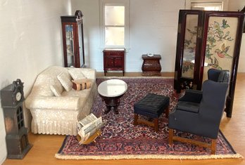 Fine Vintage Dollhouse Furniture - Living Room And Hallway