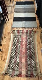 TWO ANTIQUE WOOL AREA RUGS