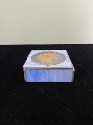 Blue Stained Glass Trinket Box