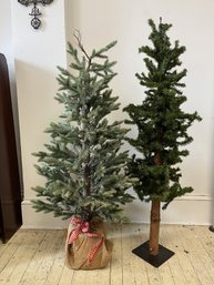 Two Artificial Pine Trees