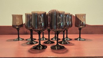 Collection Of 11 Lenox Espresso Brown Wine Glasses