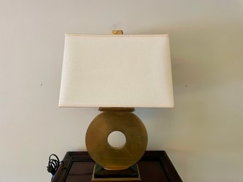 Modern Designed Brass Table Lamp On Marble Plinth