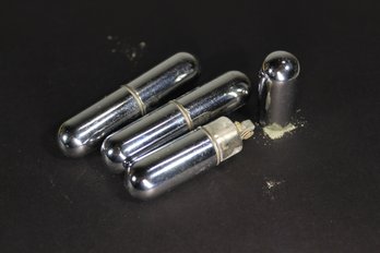 Three Vintage Chrome Lipstick Cigarette Lighters