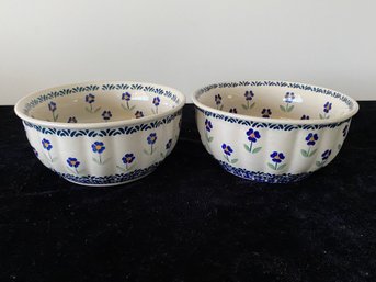 2 Piece Floral Designed Vintage Bowl Collection