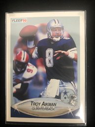 1990 Troy Aikman First Fleer Football Card