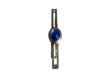 Vintage Swank Tie Clip With Blue Gemstone Bezel Eye