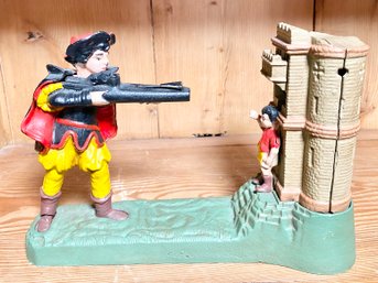 Vintage Cast Iron William Tell Shooting Mechanical Coin Bank