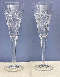 Waterford Crystal Millenium Series Five Toast's- HEALTH Fluted Champagne Pair- Lot 1