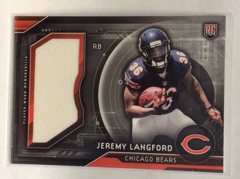 2015 Topps Jeremy Langford Rookie Jumbo Relic Card - K