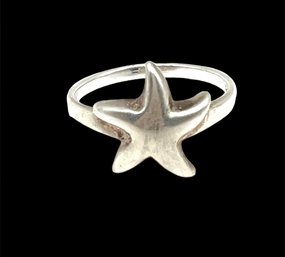 Vintage Sterling Silver Starfish Ring, Size 8.25