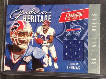 2020 Panini Prestige Gridiron Heritage Thurman Thomas Jersey Relic Card - K