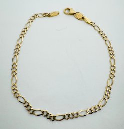 ITALIAN 14K GOLD FIGARO LINK BRACELET