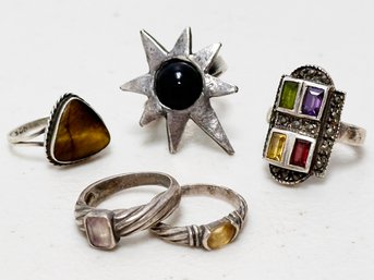 Vintage Rings In Sterling Settings