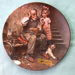 1978 Knowles Fine China Limited Edition Norman Rockwell Society Plate 'the Cobbler'