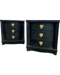 Lot Of Two Nightstands Or End Tables - Matte Black