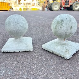 A Pair Of Ornamental Cast Concrete Stone Pediments