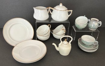 1930's-40's Misc. Porcelain  Partial Child's Tea Set - 7 Lustreware, 1 Victoria Czechoslovakia, 10 Pcs. Japan
