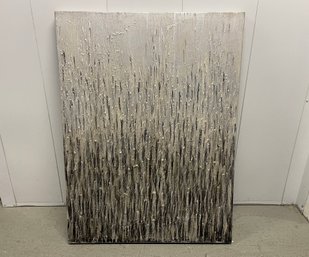 Large Textured Ombre Stretched Canvas In Grey, Cream & Black
