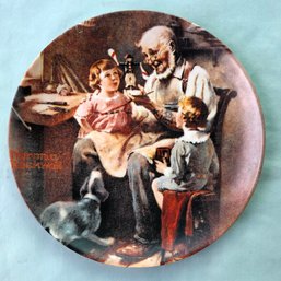 1977 Knowles Fine China Limited Edition Norman Rockwell Society Plate 'the Toy Maker'