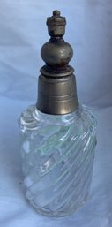 1800s Antique French Scent Bottle, Possibly Silver Top