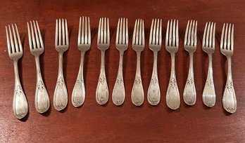 Lot Of Ten Rogers Bros Silver Plated Forks