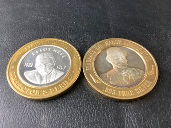 2 Neat Coins - Sundance Kid And Elliot Ness (both Coins .999 Silver)