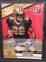 2010 Panini Chris Ivory Autographed Rated Rookie Card - K