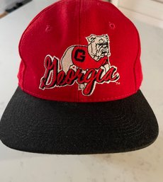 NWOT Vtg 'The Game' University Of Georgia Bulldogs UGA Script Full Body Bulldog Rare Hat!