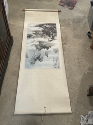 A JAPANESE SCROLL OF WATERCOLOR PAINTING