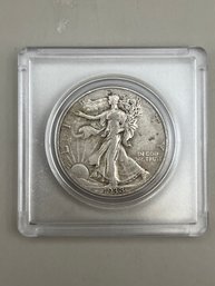 1938 Walking Liberty Silver Half Dollar In Plastic Case