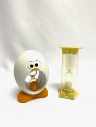 Pairing Of Kitschy Vintage Hourglass Style Egg Timers
