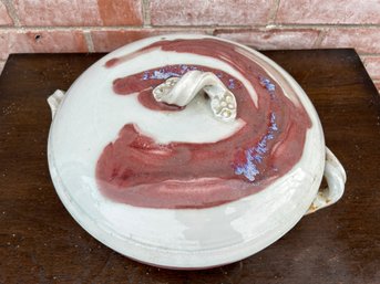 Hand Painted Artisan Covered Dish (Pink)