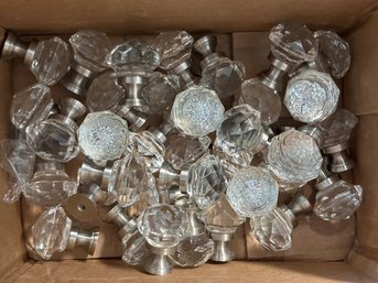 A Small Box Of Gorgeous Glass Knobs, New/Old Stock
