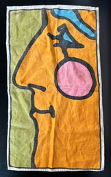 RARE Vintage Peter Max Pop Art Lithographed Linen Napkin