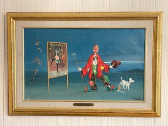Alfano DARDARI Clown - Oil On Canvas Painting