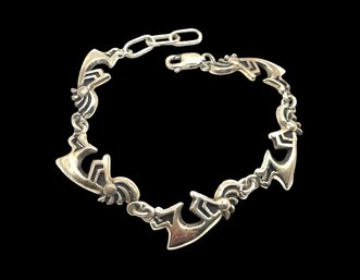 Vintage Native American Sterling Silver Kokopelli Linked Bracelet