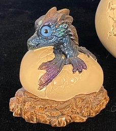 Windstone Editions Baby Egg Pena Hatching Dragon Figurine Peacock Blue